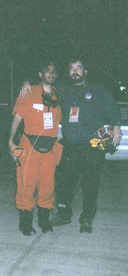 Doug Copp with Pancho (Efrain Huaman) of National Fire Dept of Peru. Doug is a Fire captain with the National Fire Dept of peru; as well, as Rescue Chief of ARTI . Doug worked with NYPD at 911. Pancho worked with NYPD and Doug's Invention, The Copp Casualty Locator at the Killing Fields Landfill  recovering body parts, for 3 months.